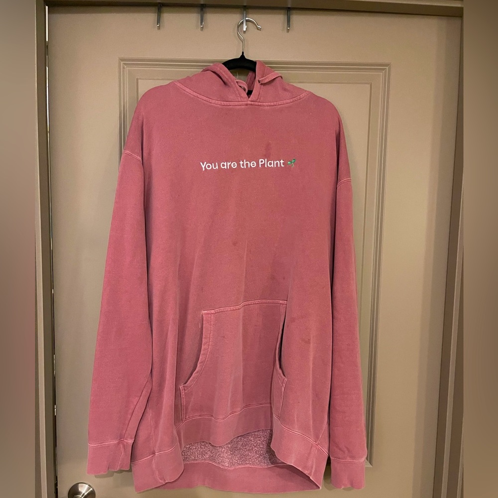 Plus size, rust color, you are the plant specialty sweatshirt, hooded, 3x